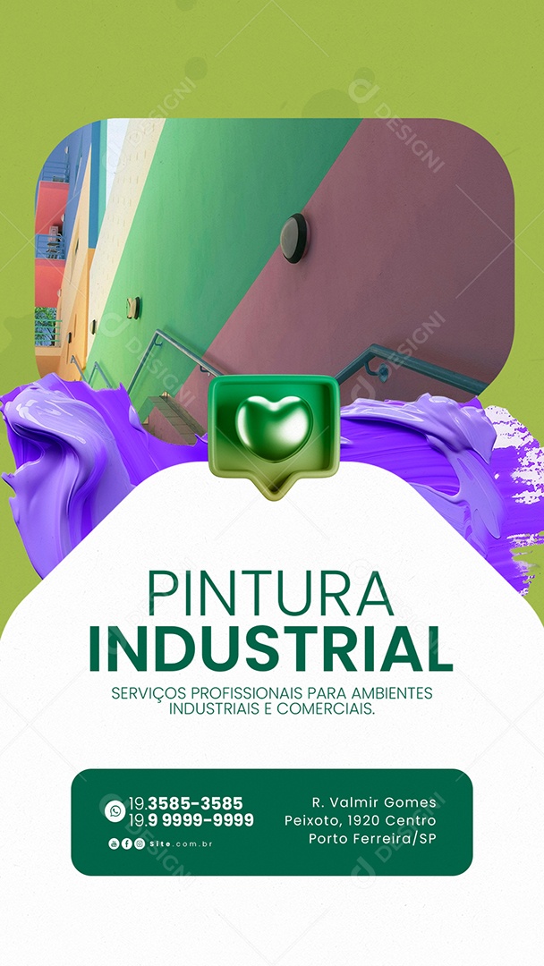 Story Pintor Pintura Industrial Serviços Profissionais Social Media PSD Editável