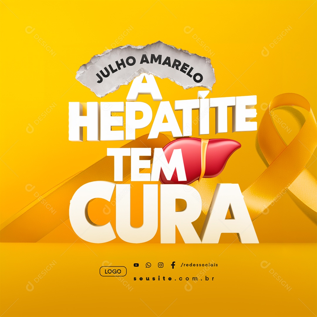 Julho Amarelo A Hepatite tem Cura Social Media PSD Editável