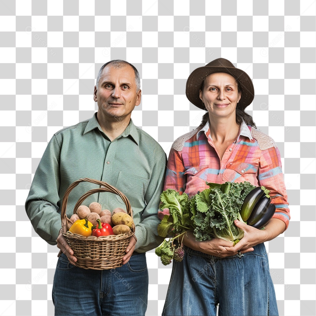 Casal de Fazendeiro PNG Transparente