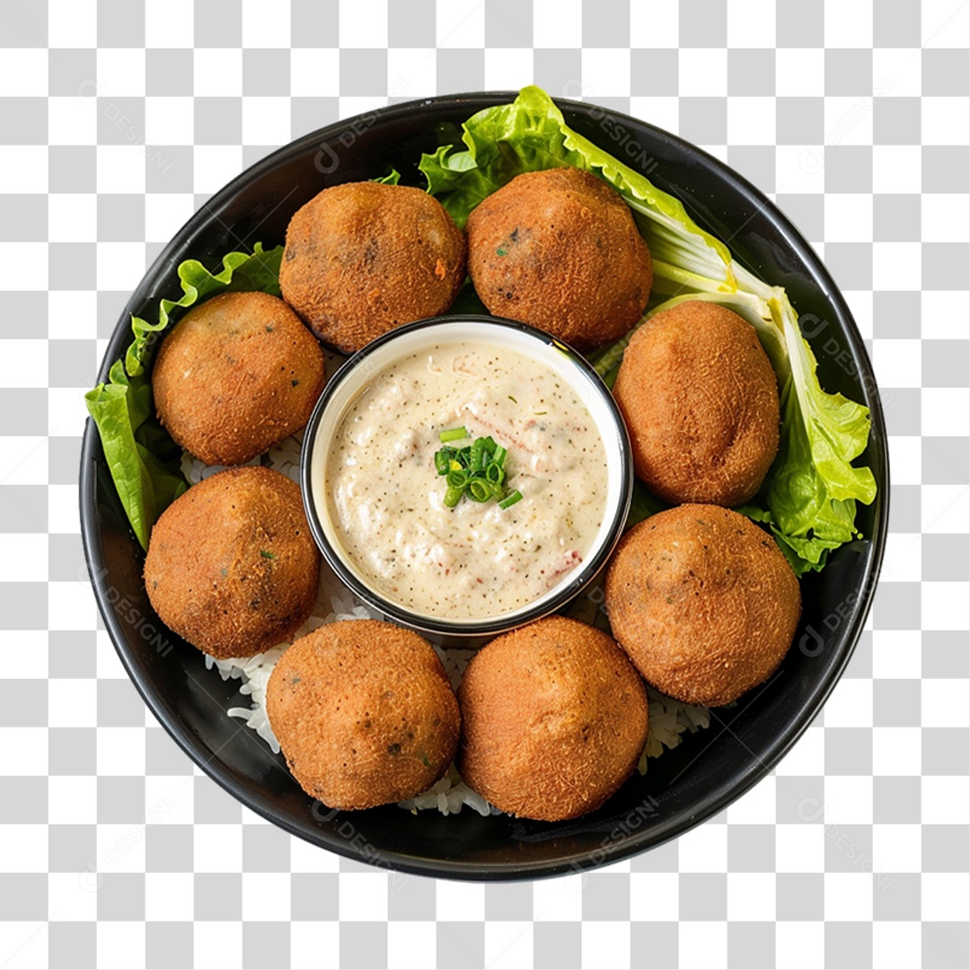 Porção de Bolinha de Queijo PNG Transparente