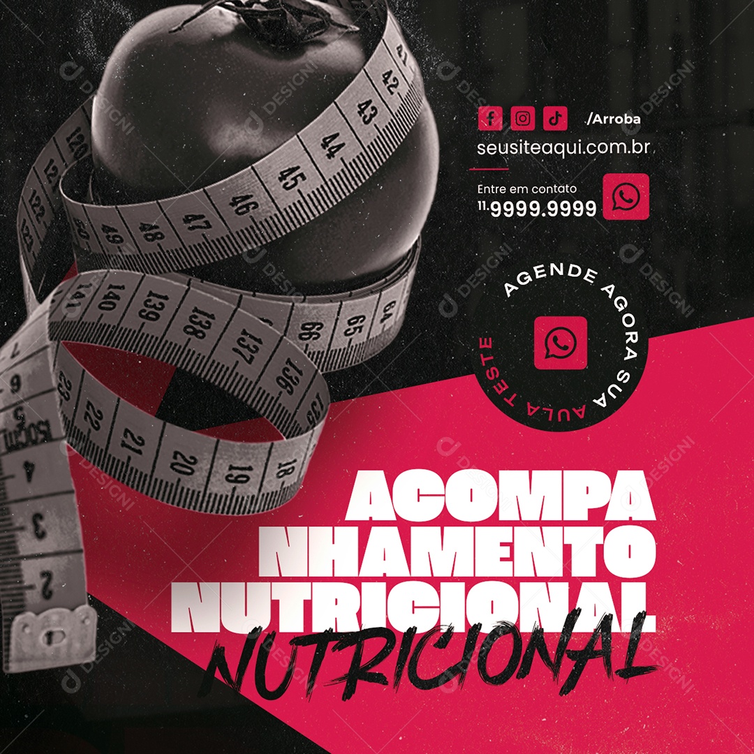 Personal Trainer Academia Acompanhamento Nutricional Social Media PSD Editável