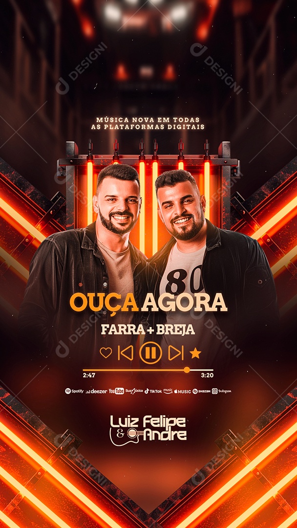 Story Flyer Ouça Agora Farra E Breja Luiz Felipe E Andre Social Media Psd Editável Download 4615