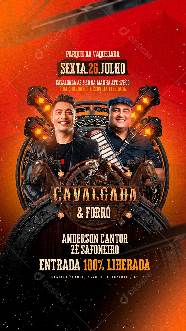 Story Flyer Cavalgada e Forró Anderson Cantor Social Media PSD Editável