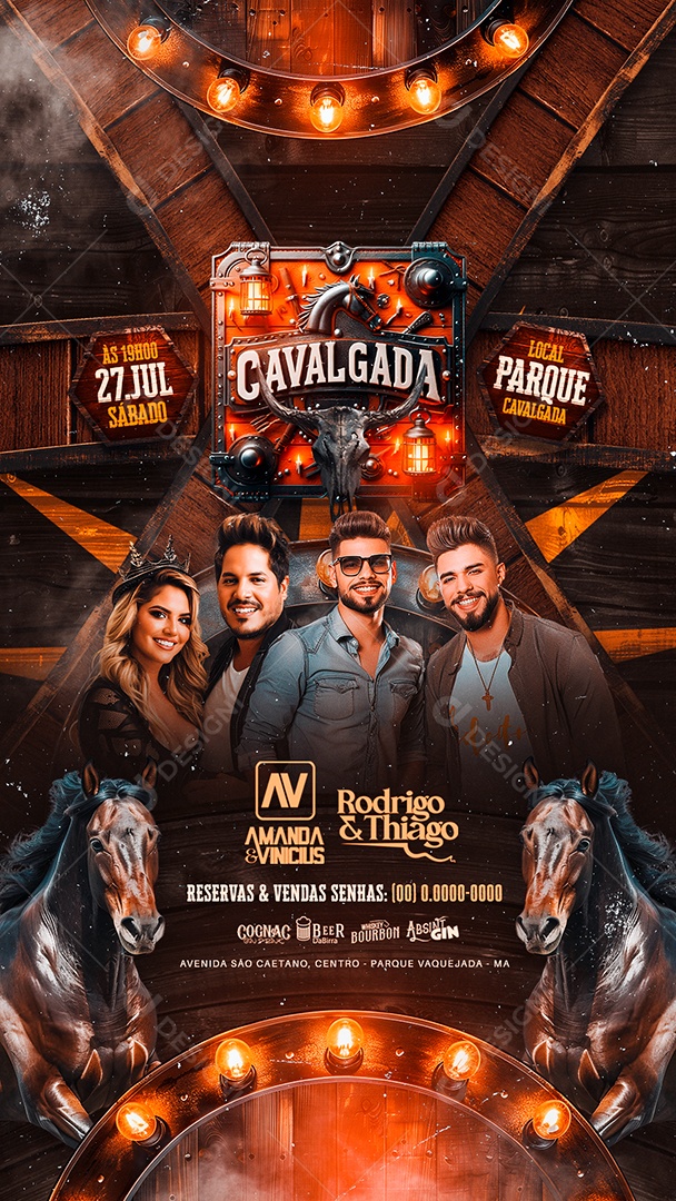 Story Flyer Cavalgada Amanda e Vinicius Rodrigo e Thiago Social Media PSD Editável