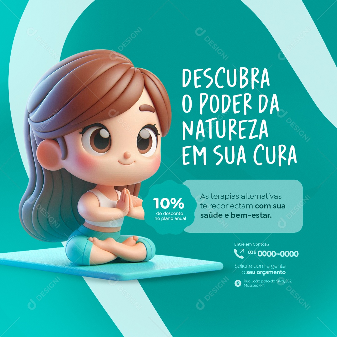 Terapia Descubra o Poder da Natureza em Sua Cura Social Media PSD Editável