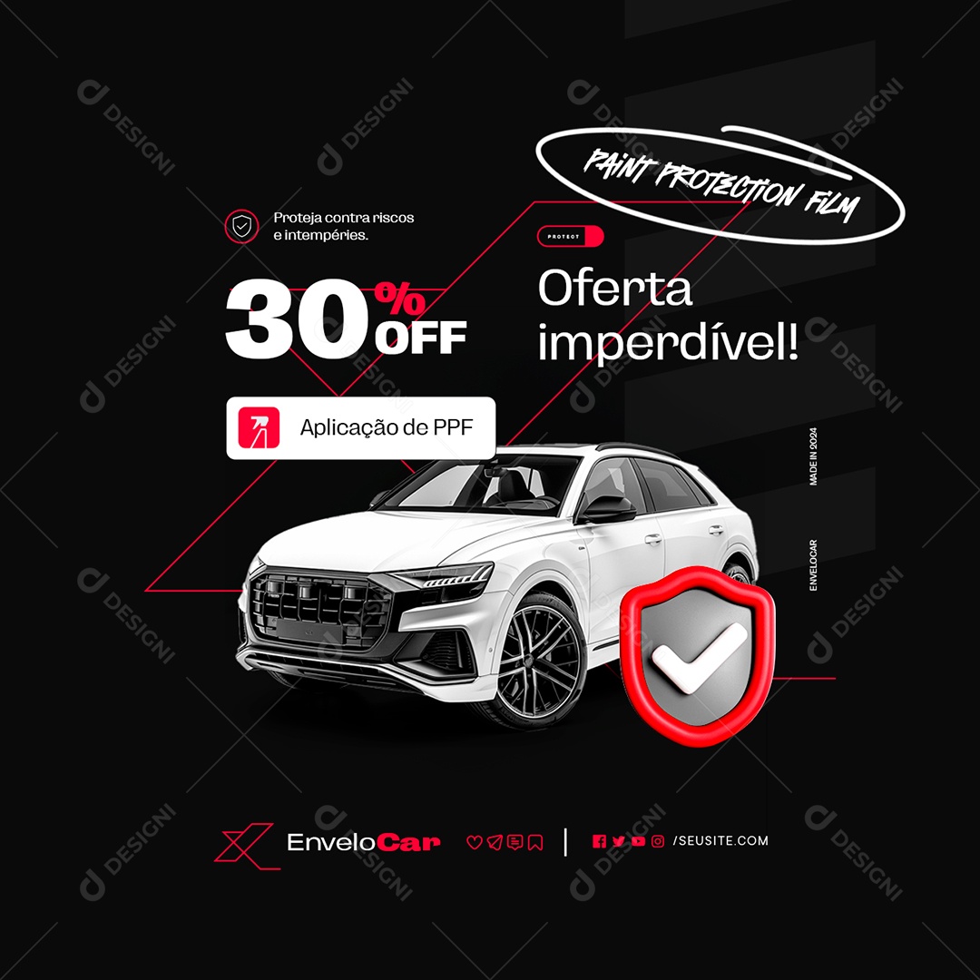 Envelopamento de Carros Oferta Imperdível Social Media PSD Editável