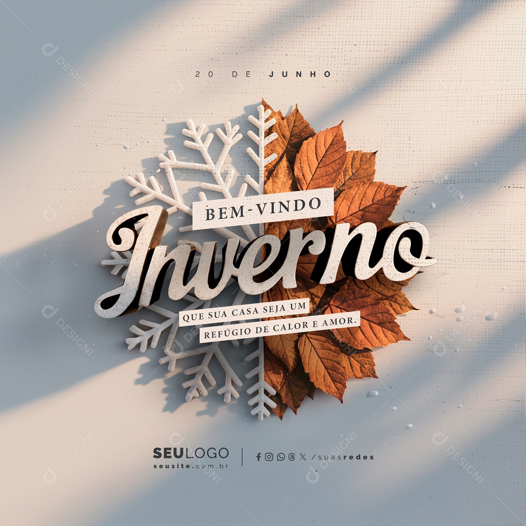 Welcome Winter June 20th Editable Social Media PSD