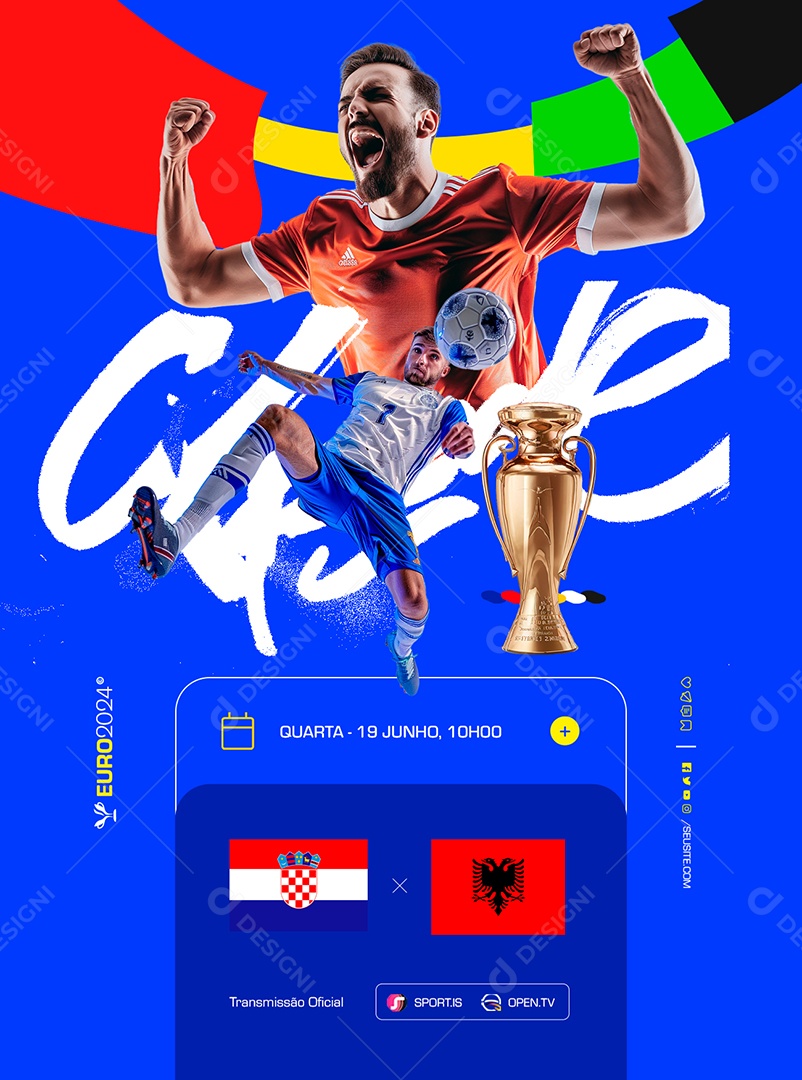 Social Media Euro 2024 Transmissão Oficial PSD Editável