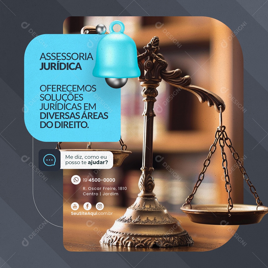 Assessoria Jurídica Oferecemos Soluções Social Media PSD Editável