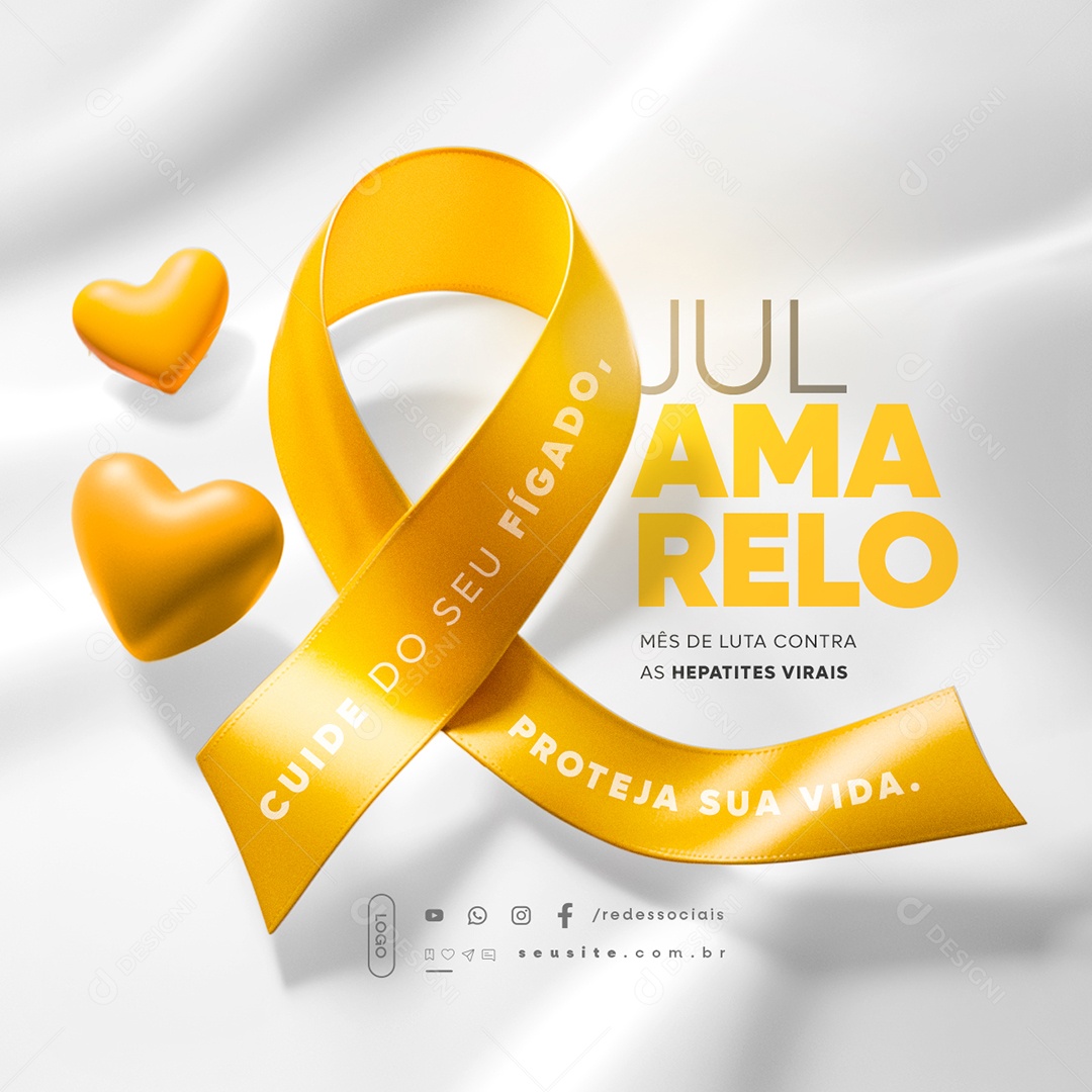 Julho Amarelo Cuide Social Media PSD Editável