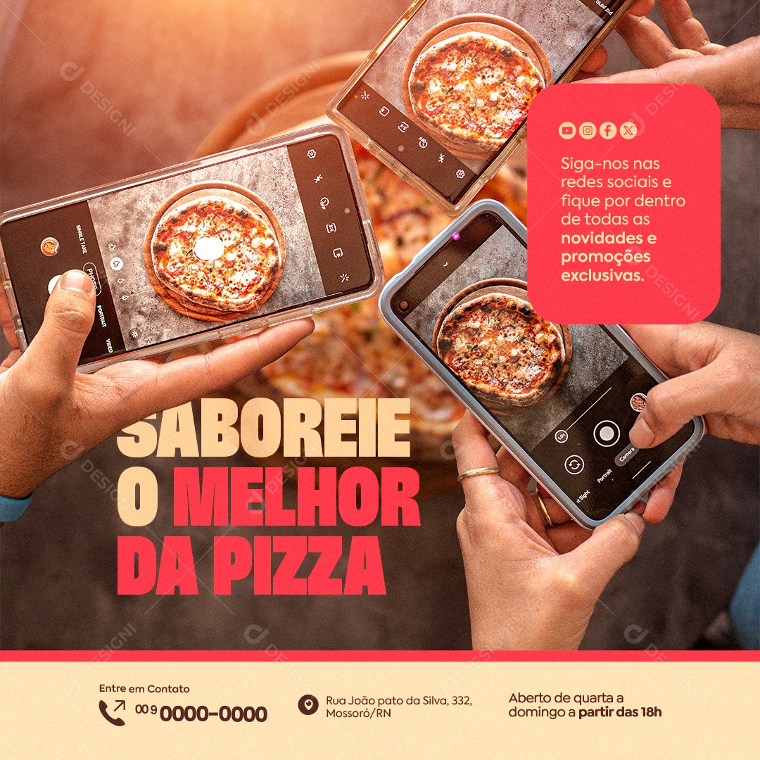 Sabores o Melhor da Pizza Social Media PSD Editável