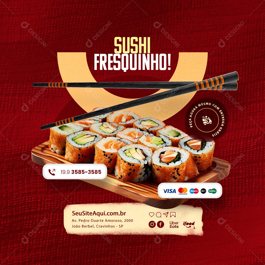 Sushi Fresquinho Social Media PSD Editável