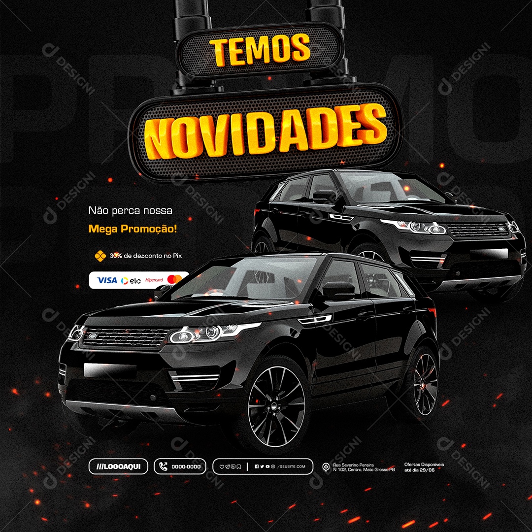 Temos Novidades não Perca nossa Promoção Social Media PSD Editável