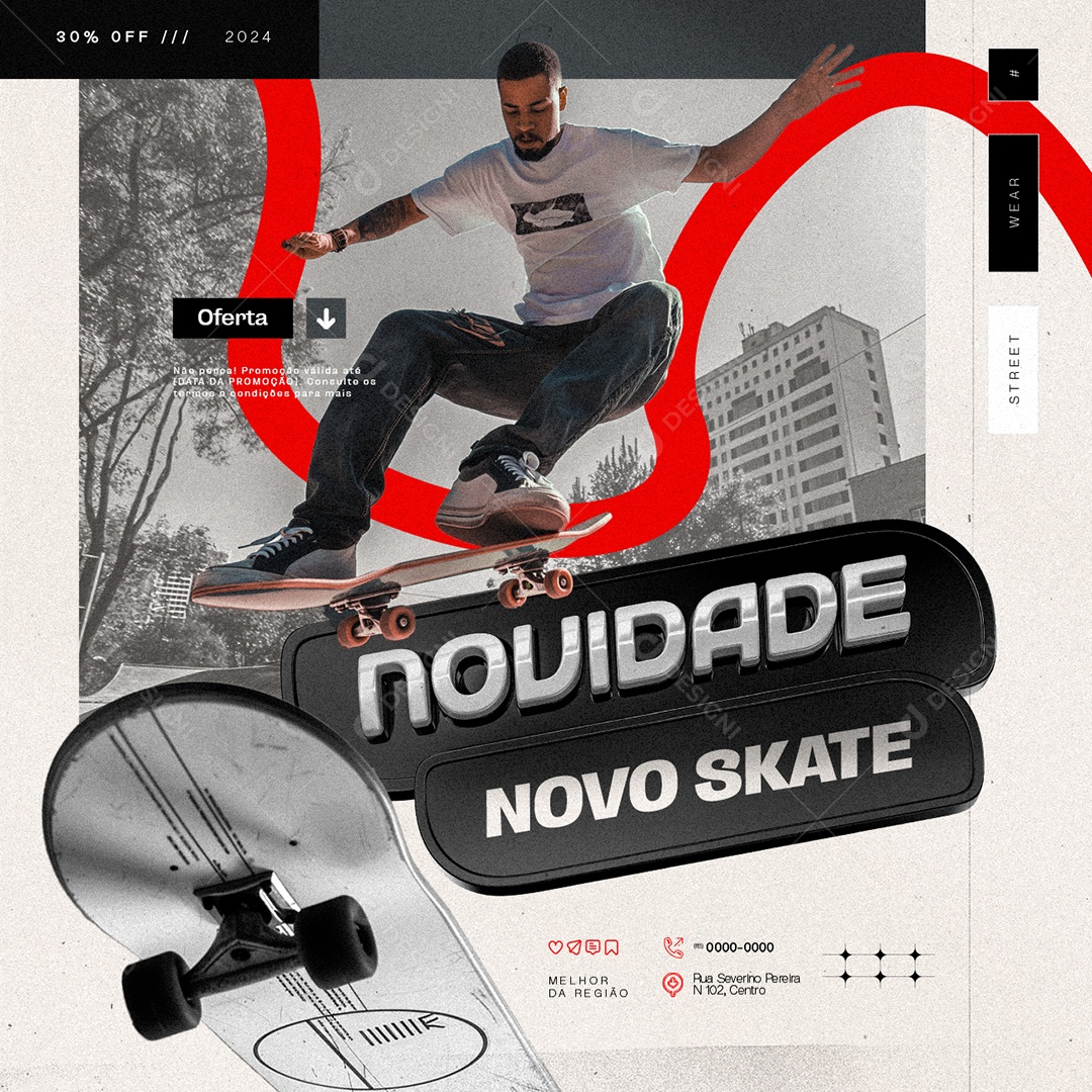 Novidade Novo Skate Social Media PSD Editável