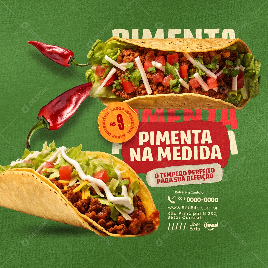 Pimenta na Medida o Tempero Perfeito para sua Refeição Social Media PSD Editável