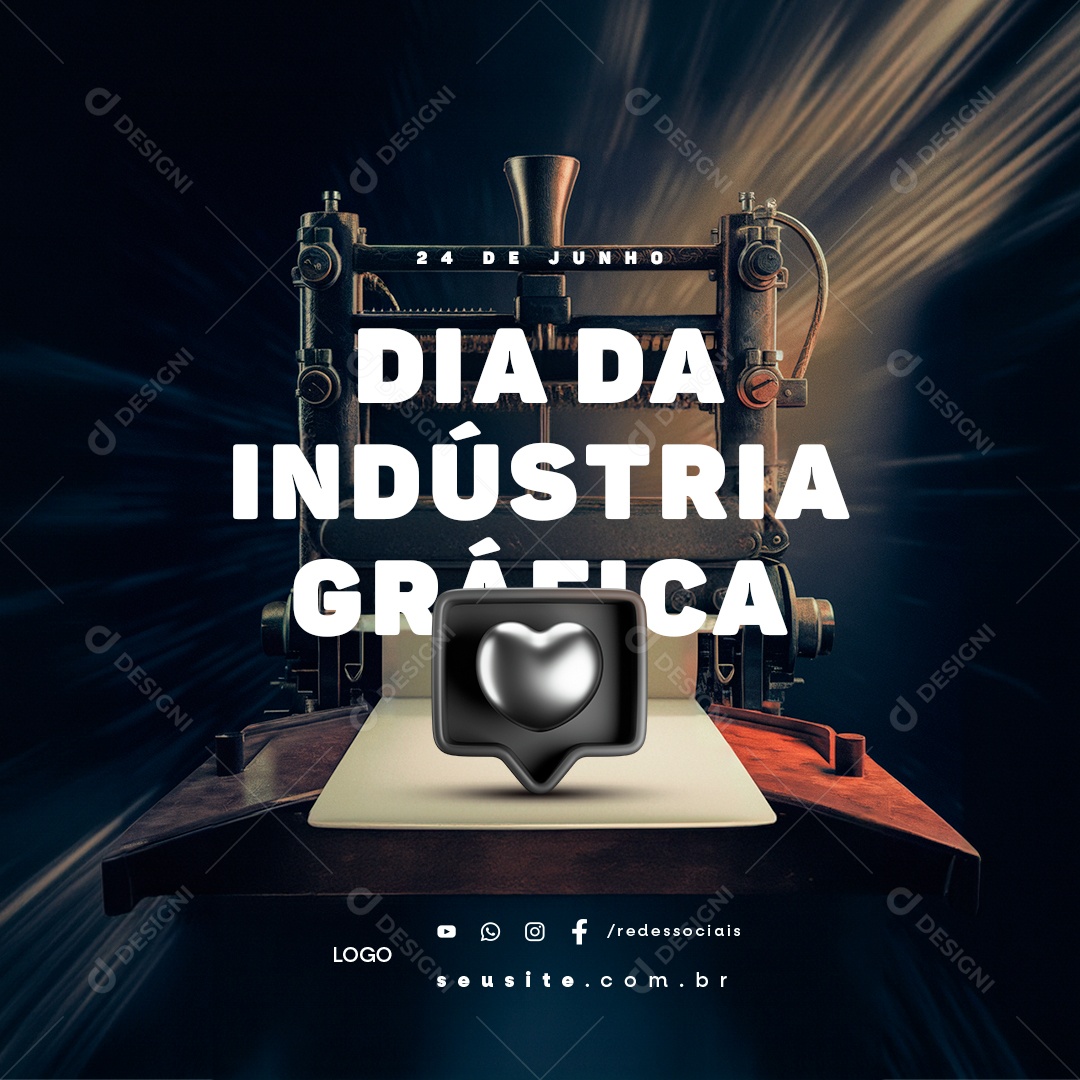 Dia da Indústria Gráfica 24 de Junho Social Media PSD Editável