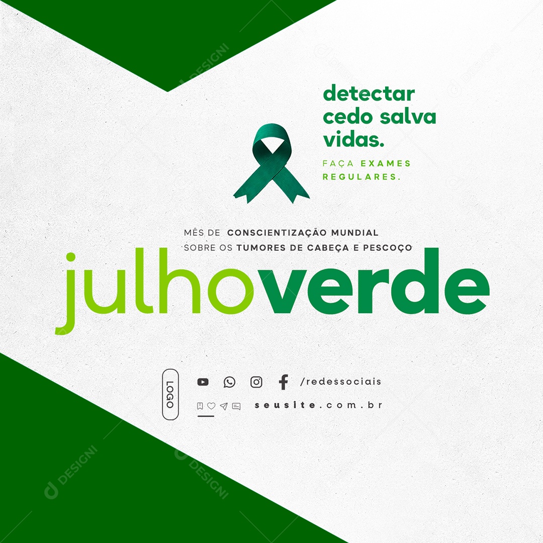 Julho Verde Detectar Cedo Salva Vidas Social Media PSD Editável