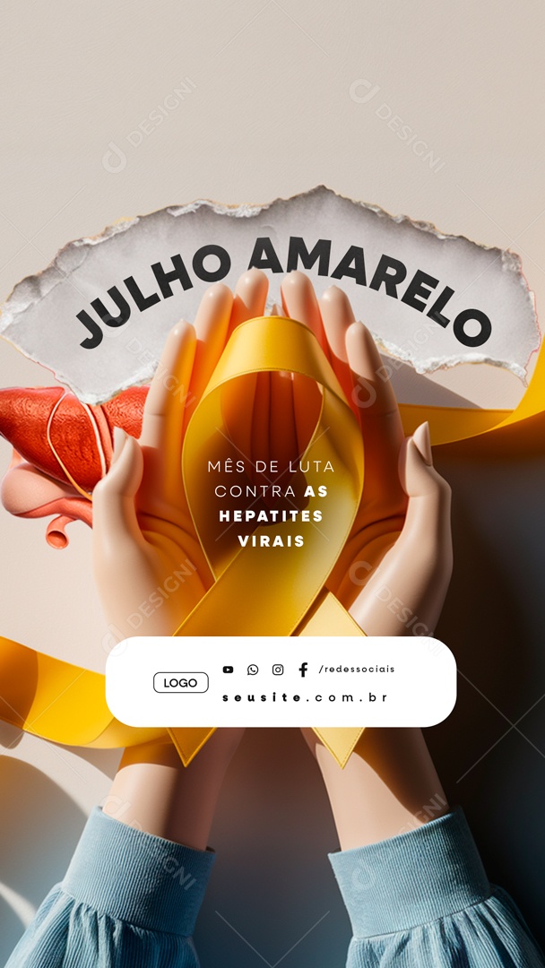 Story Julho Amarelo Luta Contra as Hepatites Virais Social Media PSD Editável