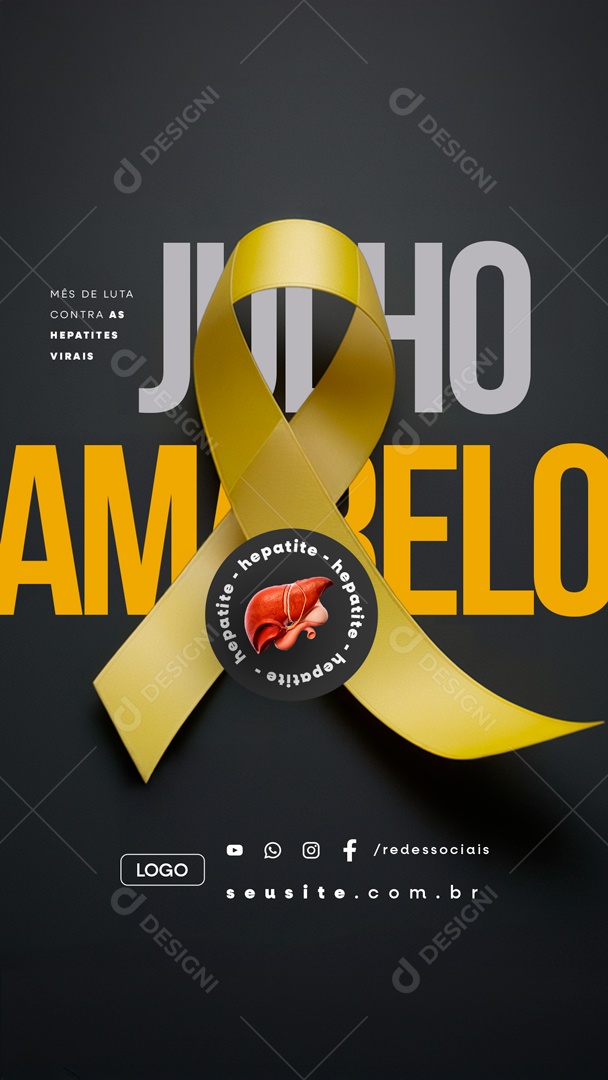 Story Julho Amarelo Social Media PSD Editável