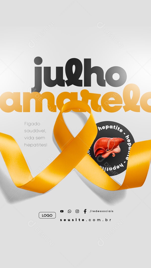 Story Julho Amarelo Fígado Saudável Vida sem Hepatites Social Media PSD Editável