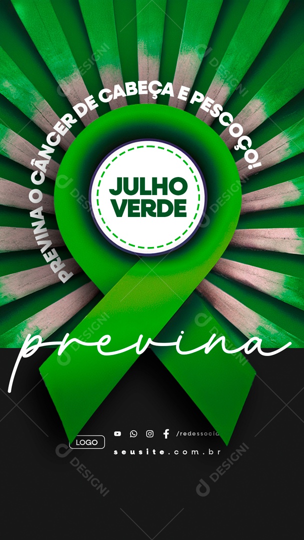 Story Julho Verde Previna o Câncer de Cabça e Pescoço Social Media PSD Editável