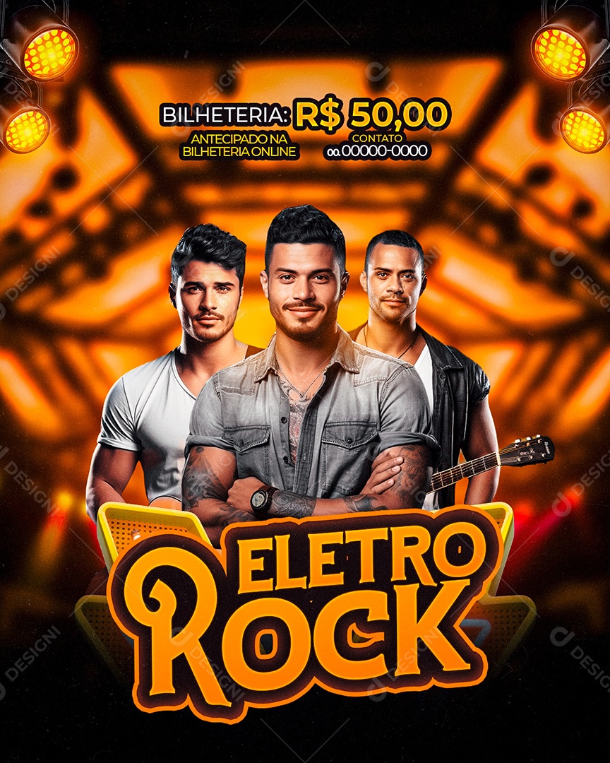 Flyer Eletro Rock Social Media PSD Editável