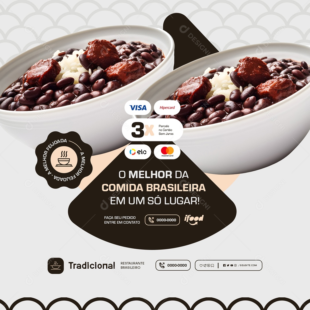 O Melhor da Comida Brasileira Social Media PSD Editável