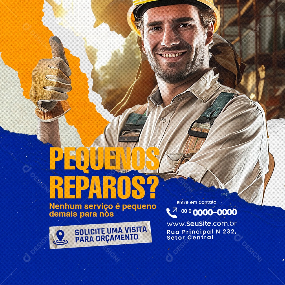 Pequenos Reparos Social Media PSD Editável