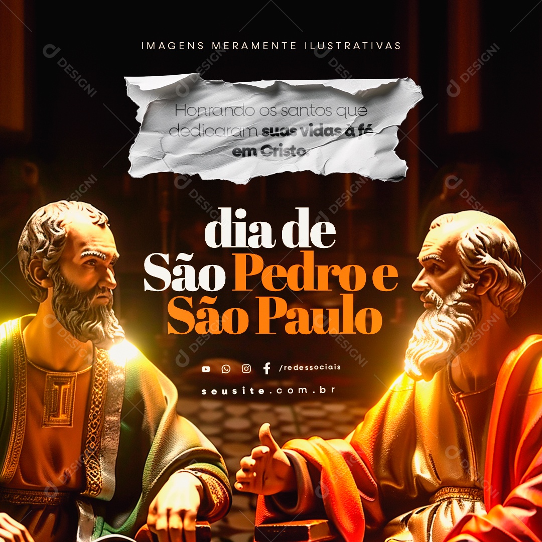 Saint Peter and Saint Paul June 29th Honoring the Saints Social Media PSD Editable