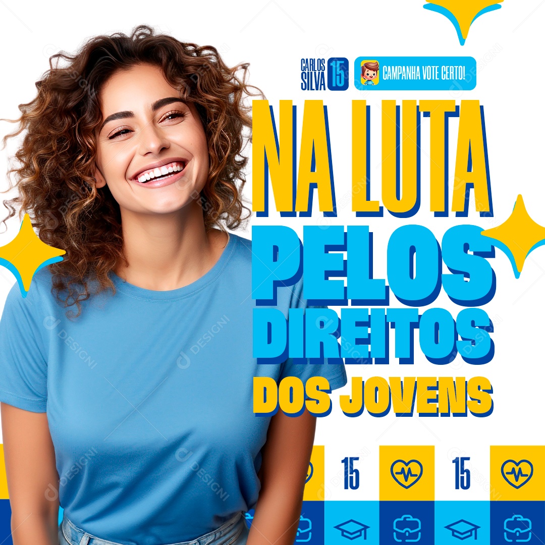 Na Luta pelos Direitos Social Media PSD Editável