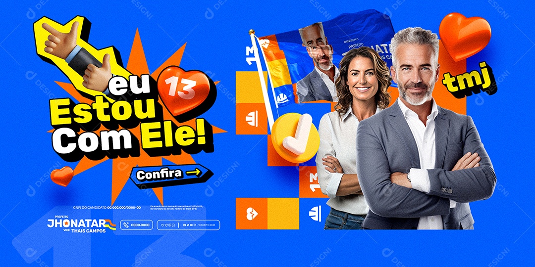 Banner Eu Estou com Ele Confira Social Media PSD Editável