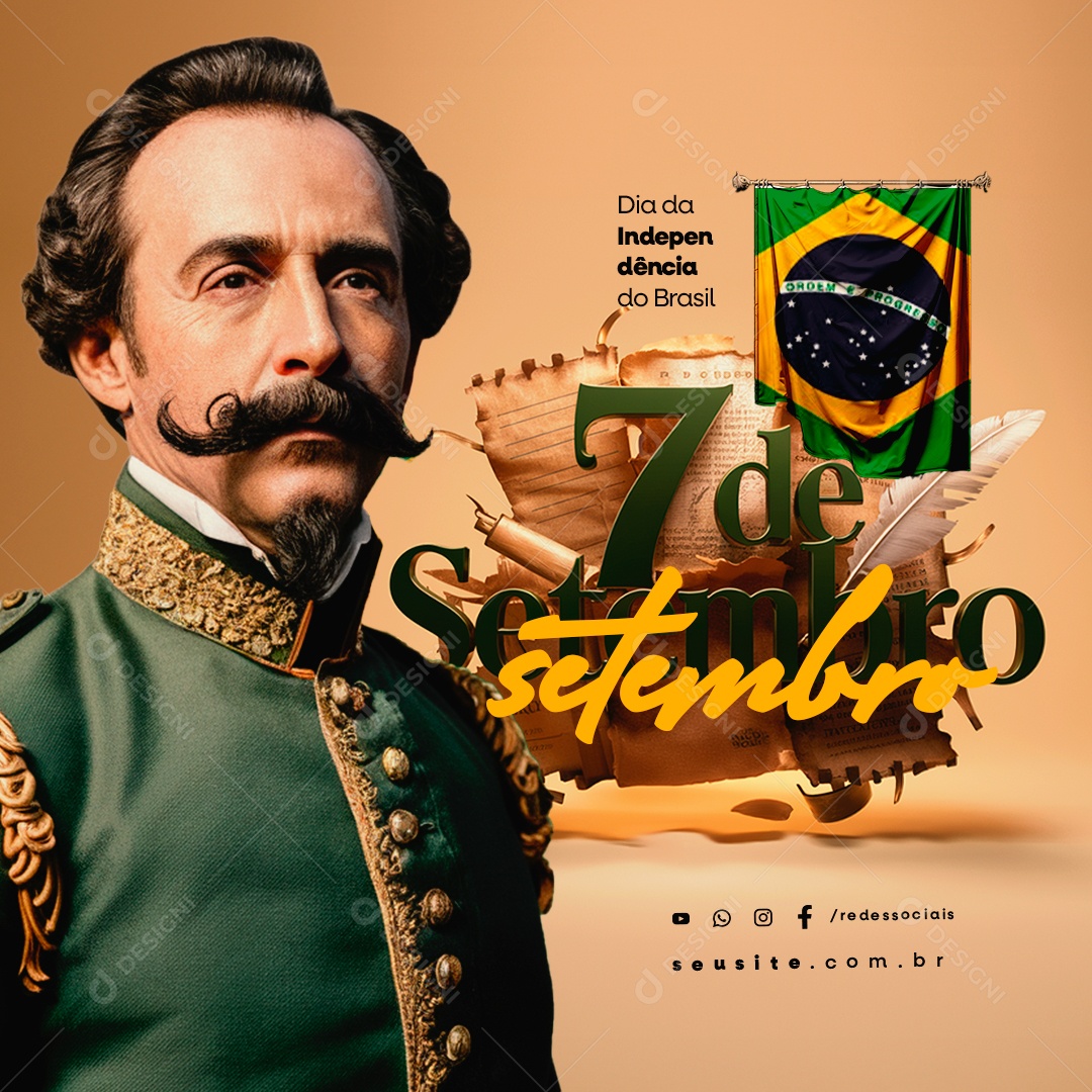 Dia da Independência do Brasil 07 de Setembro Social Media PSD Editável