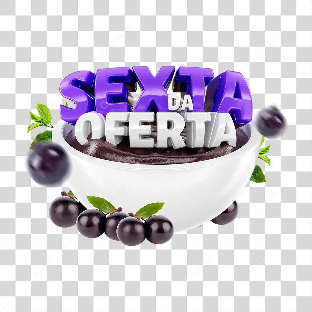 Selo 3D Sexta da Oferta PNG Transparente