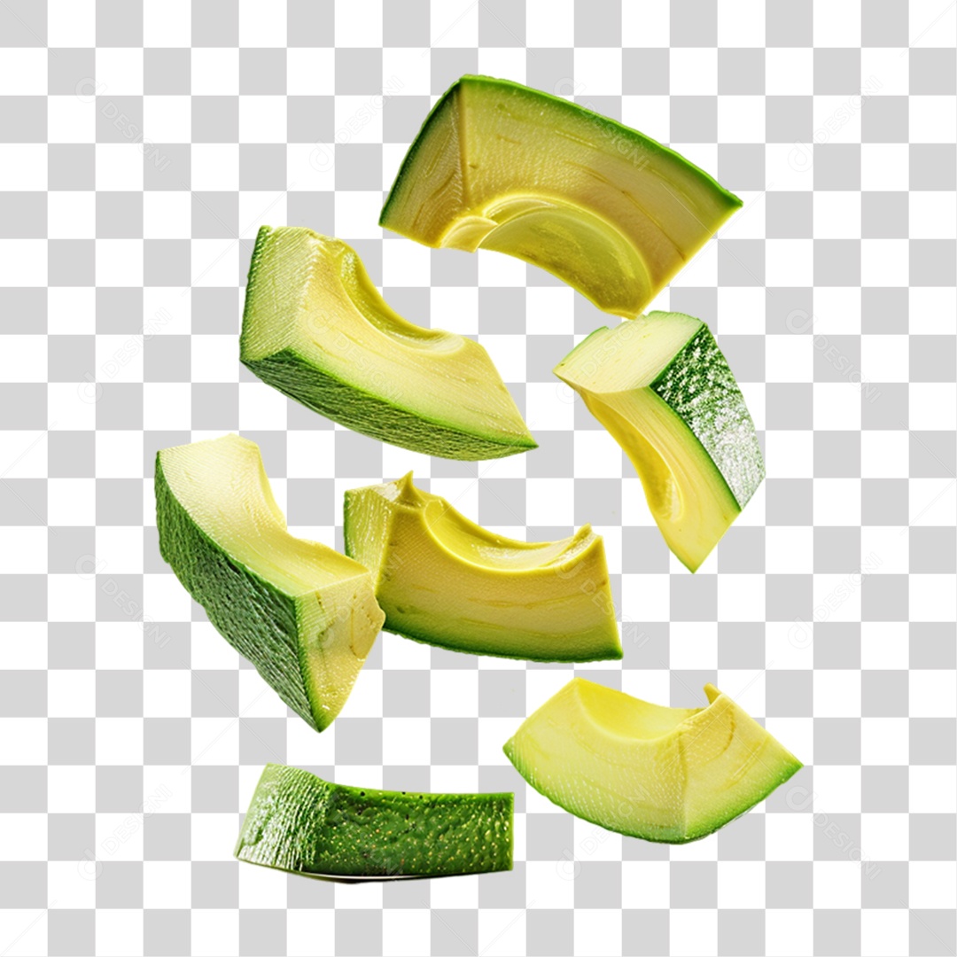 Avocado Pieces Slices Transparent PNG