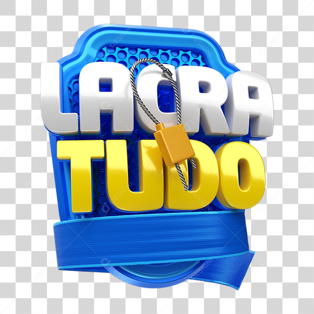 Selo 3D Lacra Tudo PNG Transparente