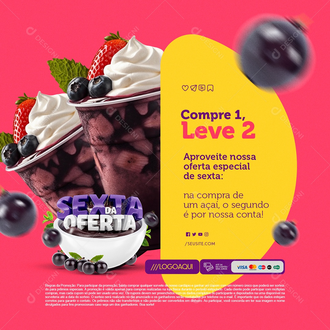 Sexta da Oferta Aproveite Compre 1 Leve 2 Social Media PSD Editável