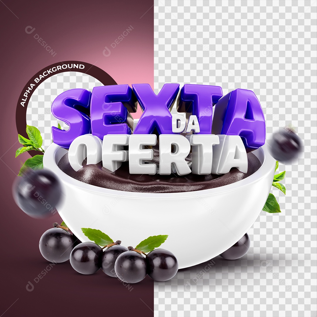 Sexta da Oferta Selo 3D para Composição PSD