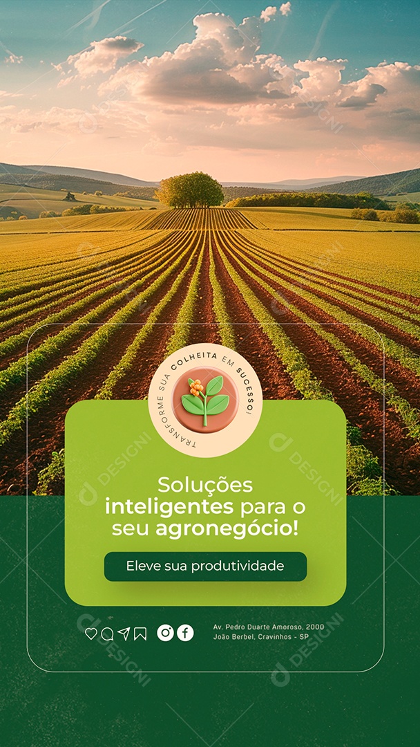 Story Soluções Inteligentes para o seu Agronegócio Social Media PSD Editável