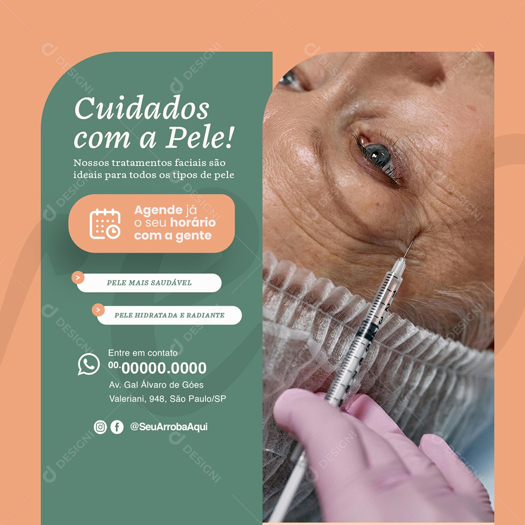 Estética Cuidados com a Pele Social Media PSD Editável