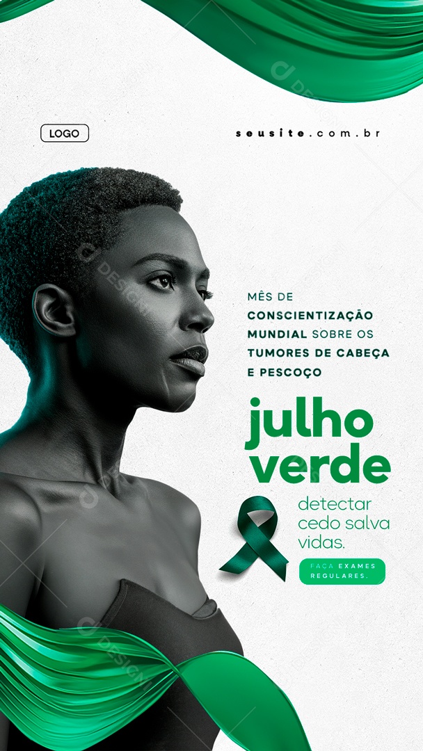 Story Julho Verde Detectar Cedo Salva Vidas Social Media PSD Editável