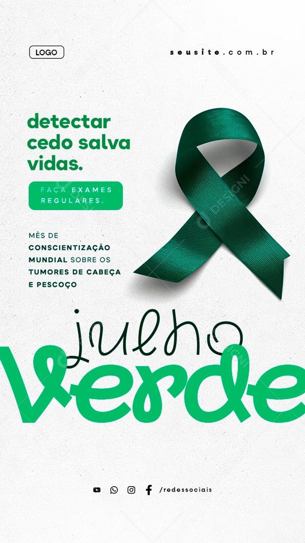 Story Julho Verde Detecta Cedo Salva Vidas Social Media PSD Editável