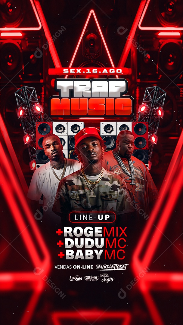 Flyer Story Trap Music Artistas Social Media PSD Editável