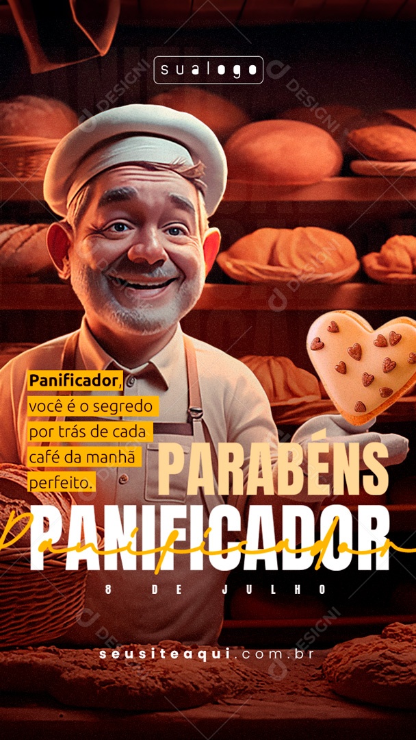 Story Dia do Panificador 08 de Julho Social Media PSD Editável