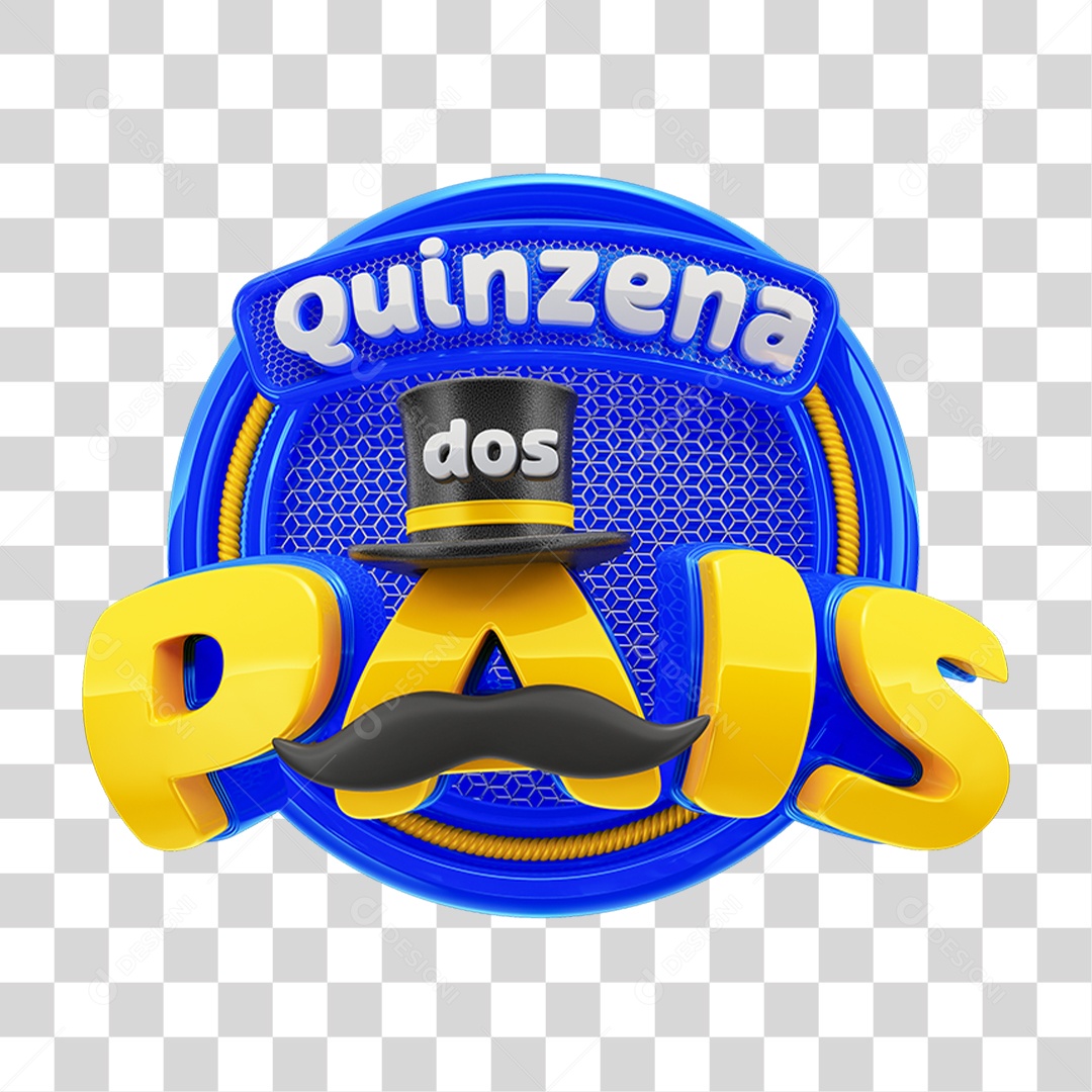 Selo 3D Quinzena dos Pais PNG Transparente