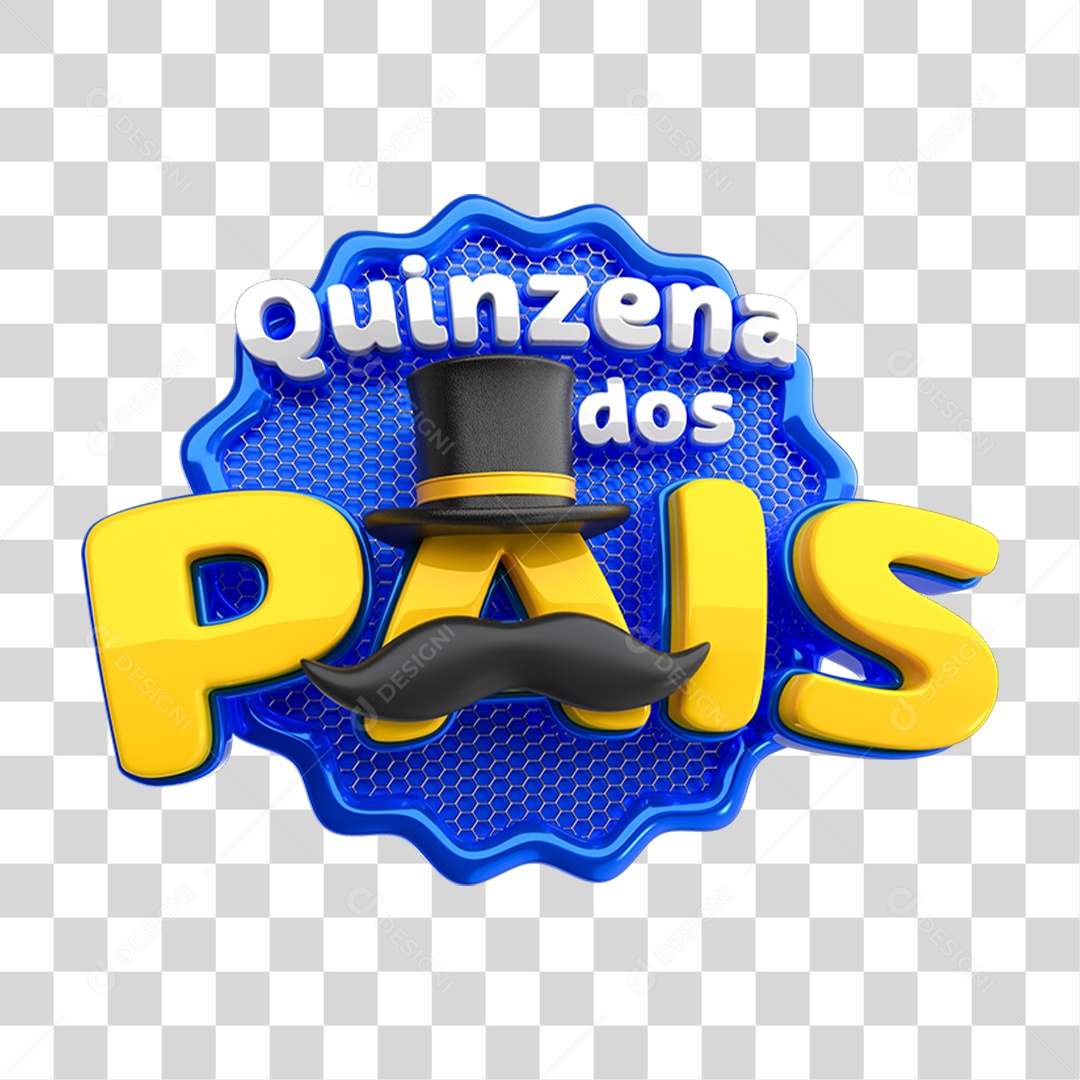 Selo 3D Quinzena dos Pais PNG Transparente