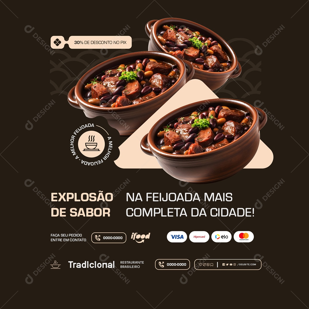 Explosão de Sabor na Feijoada mais Completa da Cidade Social Media PSD Editável