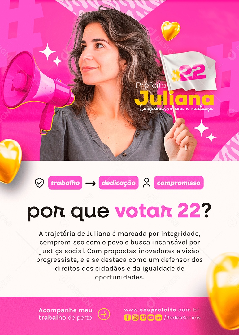 Flyer Prefeita Juliana Social Media PSD Editável