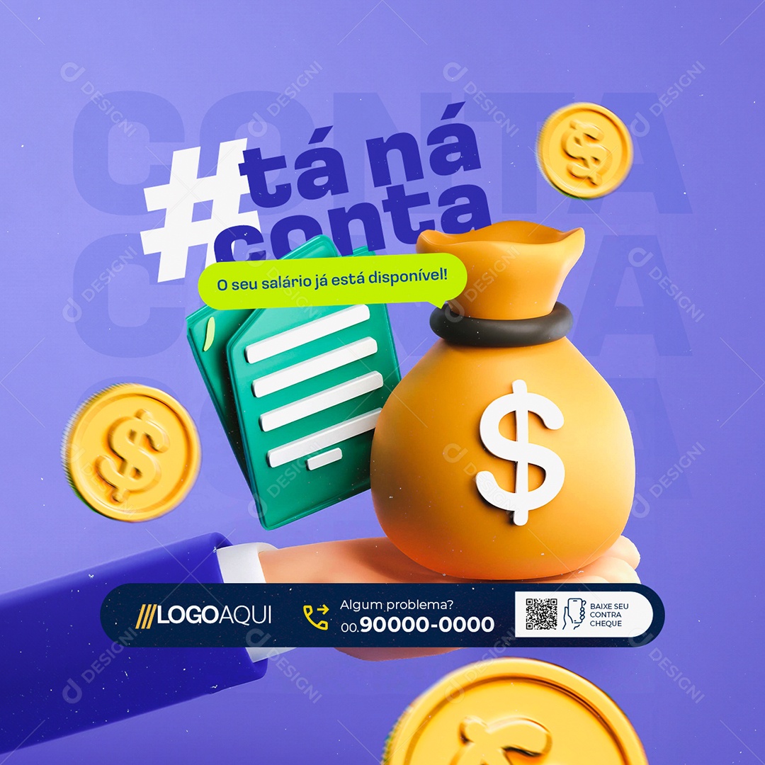 Prefeitura O Seu Salário Já Está Disponível Social Media PSD Editável