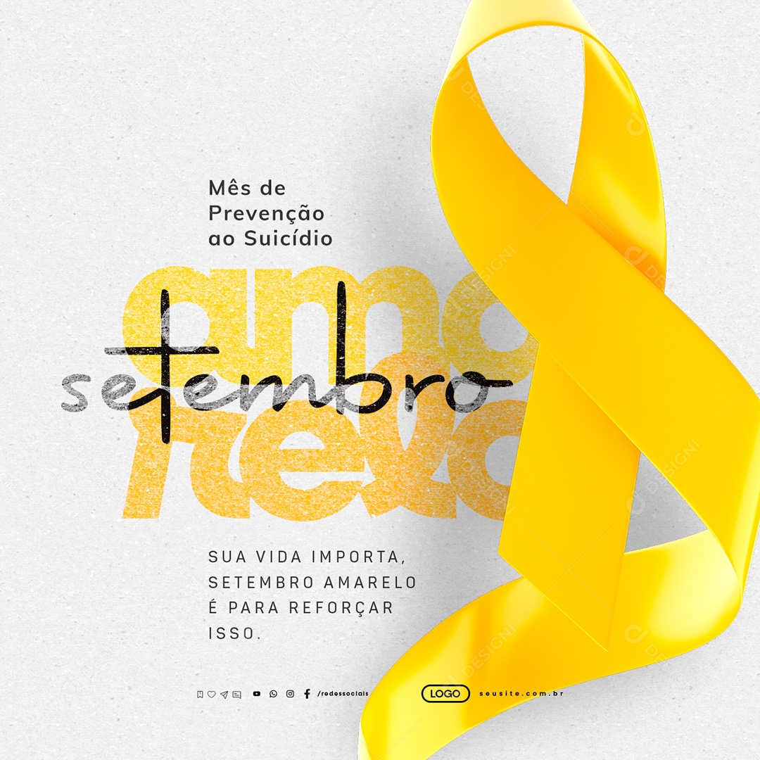 Setembro Amarelo Sua Vida Importa Social Media PSD Editável