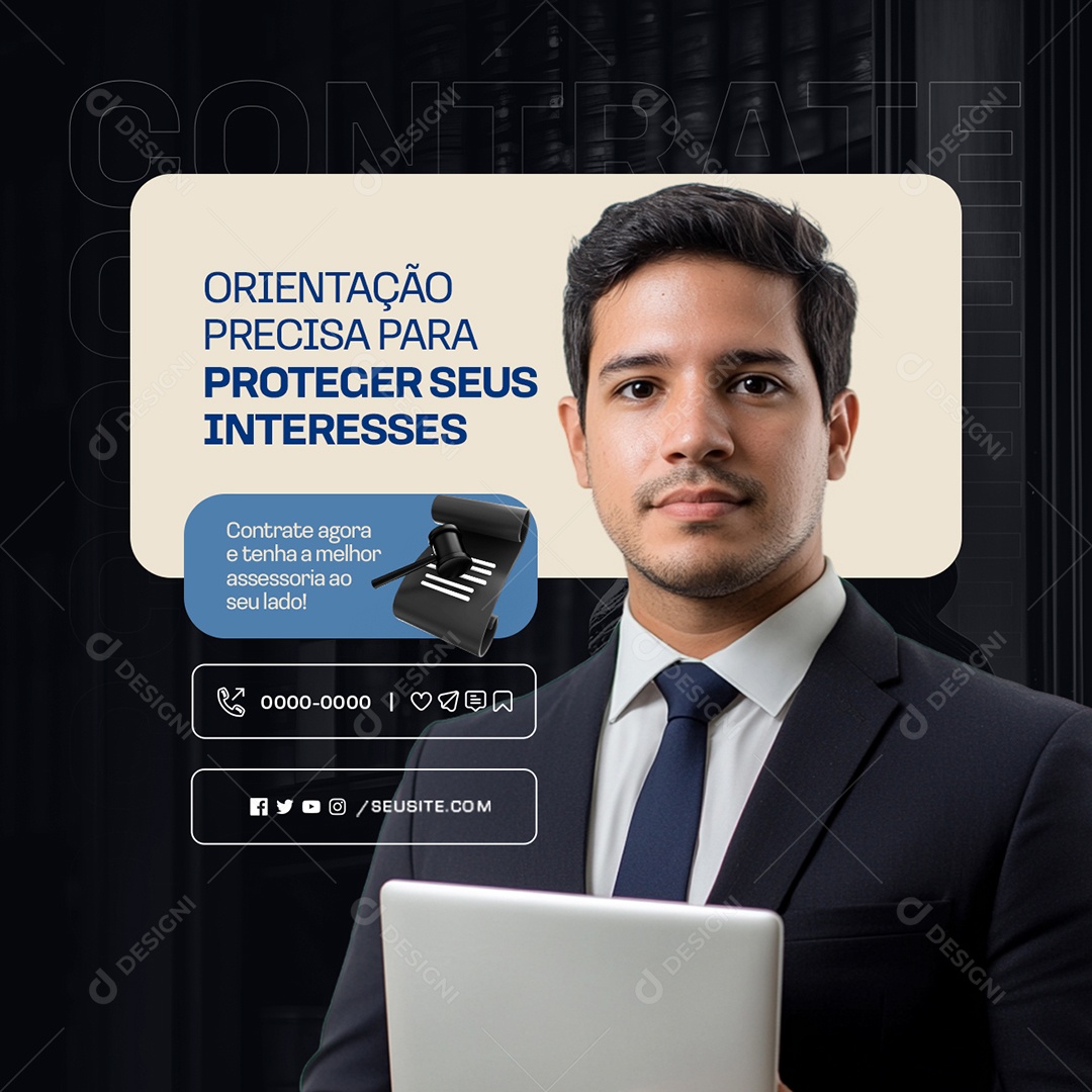 Vagas de Empregos Contrate Advogado Social Media PSD Editável